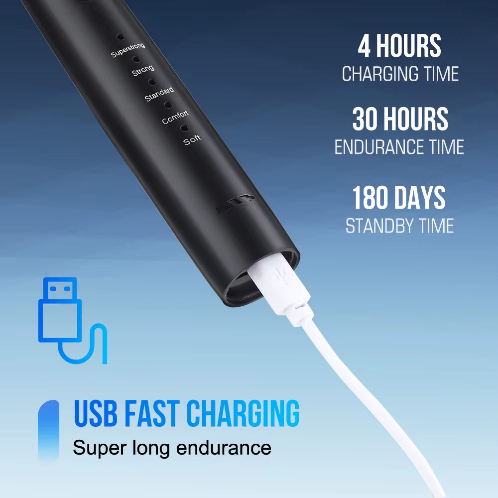 6-in-1 Ultrasonic Dental Cleaning System with Electric Toothbrush and Tartar Remover