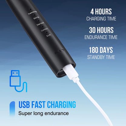 6-in-1 Ultrasonic Dental Cleaning System with Electric Toothbrush and Tartar Remover