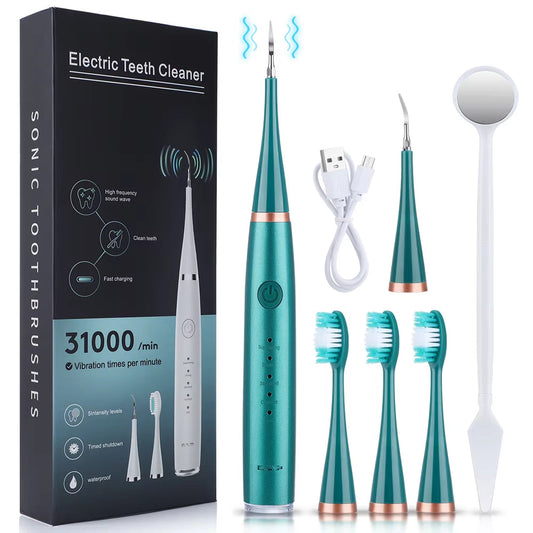 6-in-1 Ultrasonic Dental Cleaning System with Electric Toothbrush and Tartar Remover